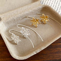 2026 New Alloy Metal Flower Drop Earrings Fashion OL Minimalist Pendant Ear Hook Jewelry view 4