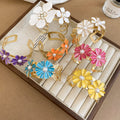 2026 New Iron Enamel Flower Bangle For Women, Sweet Vacation Style Spring Tone Jewelry view 4
