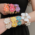 2026 New Iron Enamel Flower Bangle For Women, Sweet Vacation Style Spring Tone Jewelry view 1