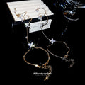 Korean Style Copper Zircon Flower Ring Bracelet Bangle Light Luxury Floral Hand Jewelry For Women view 4