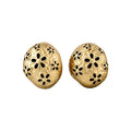 Vintage Alloy Enamel Wrinkled Oval Flower Stud Earrings, Light Luxury Floral Ear Jewelry view 5