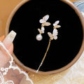 Light Luxury Alloy Butterfly Enamel Rhinestone Asymmetric Stud Earrings view 1