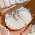 Light Luxury Alloy Butterfly Enamel Rhinestone Asymmetric Stud Earrings view 3