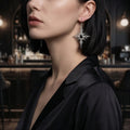 Vintage Gothic Cross Rhinestone Tassel Alloy Drop Earrings For Women欧美 Fashion Statement Earrings view 2