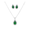 Court Princess Style Copper Zircon Teardrop Pendant Necklace And Stud Earrings Jewelry Set view 5