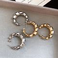 Twisted Round Iron Stud Earrings With Silver Posts Geometric European American Light Luxury Style view 3