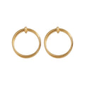 Matte Iron Crisscross Pleated Round Hoop Earrings Minimalist European Geometric Luxury Style view 5