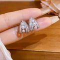Korean Light Luxury Teardrop Faux Pearl Zircon Lace Clip-on Earrings For Non-Pierced Ears view 3
