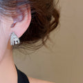 Korean Light Luxury Teardrop Faux Pearl Zircon Lace Clip-on Earrings For Non-Pierced Ears view 4