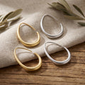 Elegant Minimalist Alloy Teardrop Hoop Stud Earrings For Women, Gold Silver Metal Open Circle Earrings view 4