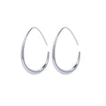 Elegant Minimalist Alloy Teardrop Hoop Stud Earrings For Women, Gold Silver Metal Open Circle Earrings view 5