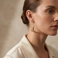 Elegant Minimalist Alloy Teardrop Hoop Stud Earrings For Women, Gold Silver Metal Open Circle Earrings view 3