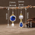 Vintage Geometric Purple Teardrop Dangle Earrings For Women, Qipao Style Fashion Accessories view 4