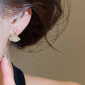 18K Gold Plated Copper Zircon Fan Triangle Geometric Clip-on Earrings Light Luxury Minimalist view 4