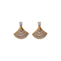 18K Gold Plated Copper Zircon Fan Triangle Geometric Clip-on Earrings Light Luxury Minimalist view 5