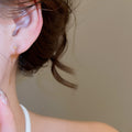 Copper Zircon Tassel Drop Earrings With Silver Pins, Minimalist Geometric Modern Jewelry view 3