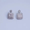 New Square Micro Paved Zircon Stud Earrings For Women Simple Classic Elegant Light Luxury Jewelry view 3