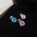 Korean Sweet Style Copper Round Zircon Clip-on Earrings for No Piercing Daily Wear view 2