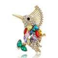 Alloy Enamel Rhinestone Bird Brooch For Elegant Clothing Decoration view 1