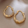 Twisted Rope Wrap Hoop Earrings For Women, Niche Light Luxury French Minimalist Ear Jewelry view 2