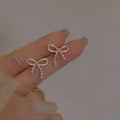 Korean Style Copper Zircon Flower Stud Earrings With Silver Pins For Elegant Daily Wear view 3