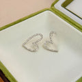 Luxury Hollow Heart Rhinestone Alloy Statement Drop Earrings For Women Elegant Sweet Cool Earrings view 3