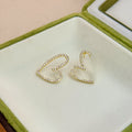 Luxury Hollow Heart Rhinestone Alloy Statement Drop Earrings For Women Elegant Sweet Cool Earrings view 4