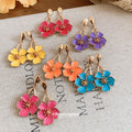 Sweet Floral Enamel Alloy Stud Earrings With Silver Pins, Fashion OL Flower Design For Women view 1
