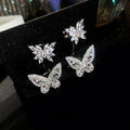 Light Luxury Copper Saturn Star Butterfly Zircon Clip-on Earrings No Piercing Ear Cuffs view 4