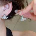 Light Luxury Copper Saturn Star Butterfly Zircon Clip-on Earrings No Piercing Ear Cuffs view 3