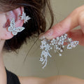 Light Luxury Copper Saturn Star Butterfly Zircon Clip-on Earrings No Piercing Ear Cuffs view 1