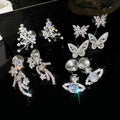Light Luxury Copper Saturn Star Butterfly Zircon Clip-on Earrings No Piercing Ear Cuffs view 2