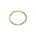 Light Luxury Copper Bangle With Colorful Zircon Geometric Gourd Design For Women view 5
