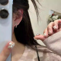 Minimalist Copper Hollow Flower Ear Cuff Earrings Light Luxury Fashion Jewelry view 1