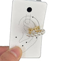 Light Luxury Double Layer Zircon Faux Pearl Oval Geometric Clip-on Earrings For Non-Pierced Ears view 5