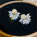 Sparkling Zircon Flower Copper Clip-on Earrings For Women Korean Light Luxury Jewelry view 4