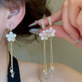 Sparkling Rhinestone Flower Copper Clip-on Earrings Sweet Fairy Light Luxury Ear Jewelry view 1