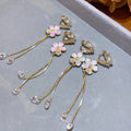 Sparkling Rhinestone Flower Copper Clip-on Earrings Sweet Fairy Light Luxury Ear Jewelry view 4
