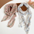 Old Money Style Printed Mesh Scarf Necklace For Women, Geometric Line Cloth Choker Sunshade Neck Tie view 2