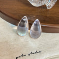 Elegant Clear Crystal Waterdrop Stud Earrings Minimalist Transparent Acrylic Statement Drop Earrings view 2