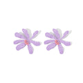 Elegant French Style Light Purple Acrylic Flower Studs With Silver Pin, Niche Statement Fashion Earrings view 5