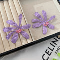Elegant French Style Light Purple Acrylic Flower Studs With Silver Pin, Niche Statement Fashion Earrings view 3