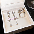 2026 Pink Leaf Pearl Copper Fish Tail Clip-on Earrings For Women Light Luxury Fashion Jewelry view 4