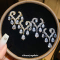 Gold Plated Copper Heart Zircon Waterdrop Tassel Drop Earrings With Silver Posts view 1