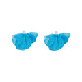 Elegant Blue Fabric Flower Petal Round Stud Lightweight Vacation Statement Dopamine Tassel Earrings view 5