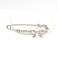 Crystal Floral Safety Pin Brooch with Delicate Branch Detail view 2