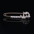 Crystal Floral Safety Pin Brooch with Delicate Branch Detail view 6