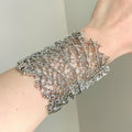 2026 European Style Alloy Coral Leaf Wide Openwork Statement Bangle For Women view 1