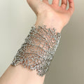 2026 European Style Alloy Coral Leaf Wide Openwork Statement Bangle For Women view 3