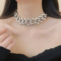 Old Money Style Geometric Plastic Resin Chain Adjustable Choker Necklace For Women view 3